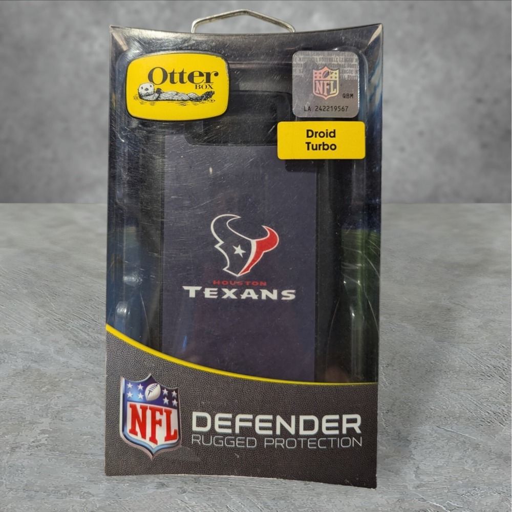 Y4. Otterbox Defender Droid Turbo Case Houston Texans (Missing Screen Protector)